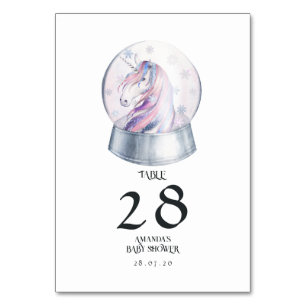 Numeração De Mesa Inverno de Glitter de Aquarela