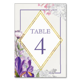 Numeração De Mesa Íris de Primavera em Aquarela Floral
