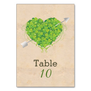 Numeração De Mesa Irish Wedding Shamrock Heart