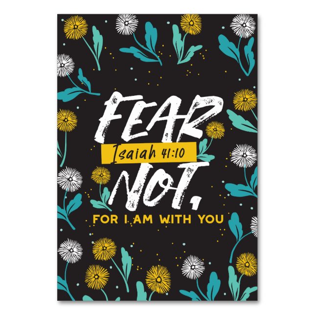 Numeração De Mesa Isaiah 41:10 - Medo não-Bíblia inspiracional Verse (Frente)