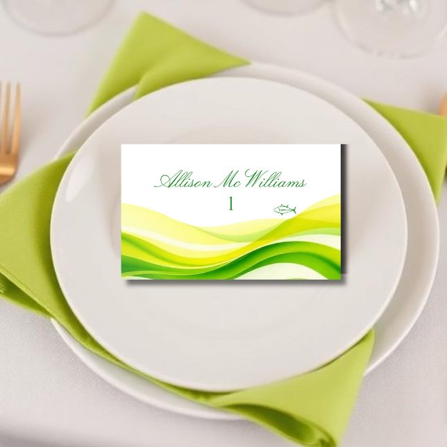 Numeração De Mesa Island Citrus Green and Yellow Meal Icons Fish (Island Citrus Green and Yellow Meal Icons Fish Table Number)
