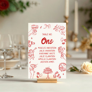 Numeração De Mesa Isso é Amor! Casamento Italiano Vermelho