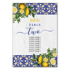 Numeração De Mesa Itinerário do Casamento de Limão de Azulejos do Me