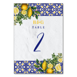 Numeração De Mesa Itinerário do Casamento de Limão de Azulejos do Me