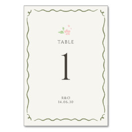 Numeração De Mesa Ivory | Chic Floral Wedding Table Number Card