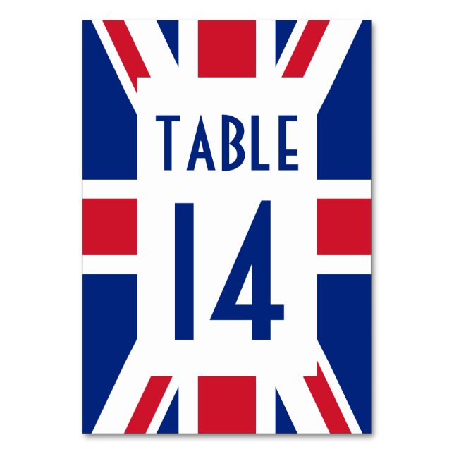 Numeração De Mesa Jack Union com Número Azul (Verso)