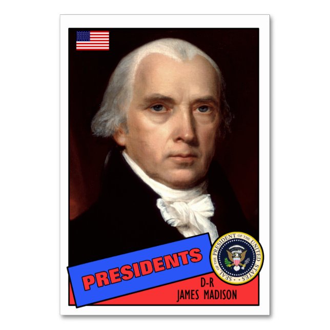 Numeração De Mesa James Madison Baseball Card (Frente)