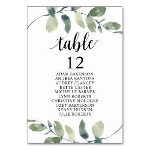 Numeração De Mesa Janto Casado, Gráfico de Assentos Eucalyptus