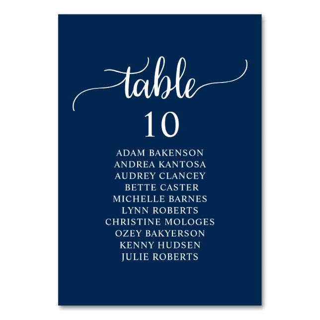 Numeração De Mesa Janto Casado, Marinho Azul Guest Sentado Gráfico (Frente)