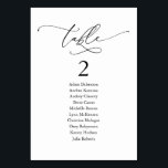 Numeração De Mesa Janto Casal, Quadro de Assentos Modernos e<br><div class="desc">Cartão de Gráfico de Mesa de Assento de Convidado do Janto de Casamento,  tema romântico Clássico Moderno Personalize o texto e/ou remova e preencha com o tema de cor da sua festa de casamento.</div>