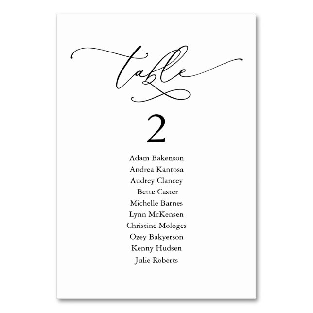 Numeração De Mesa Janto Casal, Quadro de Assentos Modernos e (Frente)