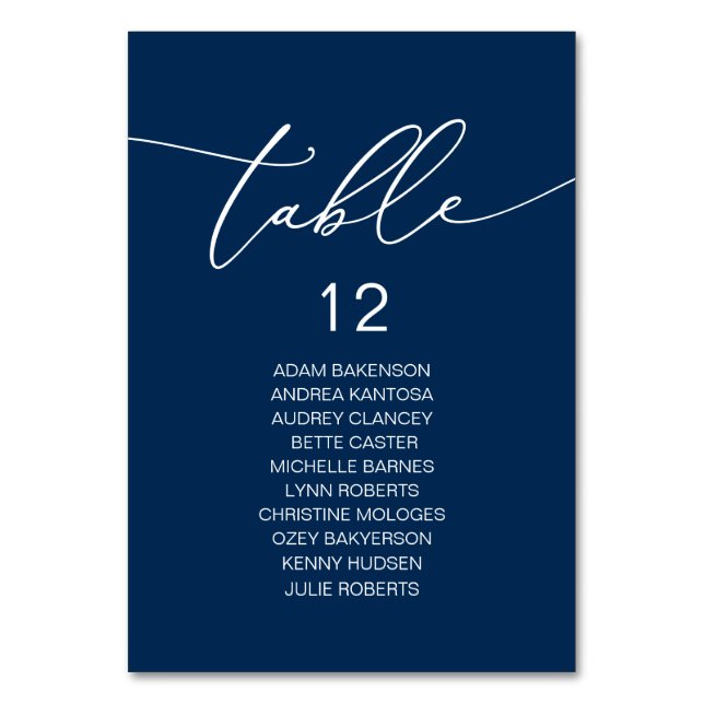 Numeração De Mesa Janto Casamento Elegante, Mesa de Gráfico de Assen (Frente)