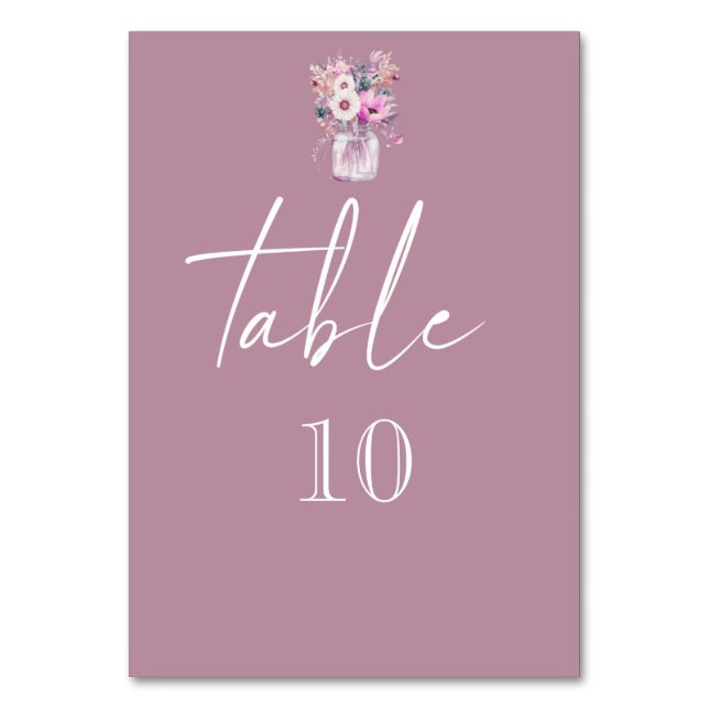 Numeração De Mesa Jar Rosa Mason com Flores (Frente)