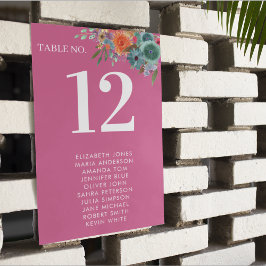 Numeração De Mesa Jardim Boêmio Rosa Quente Casamento de Flores Silv