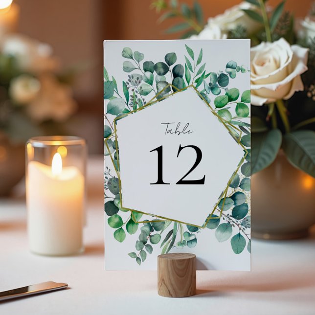 Numeração De Mesa Jardim Botânico de Eucalipto Casamento Verde (Criador carregado)