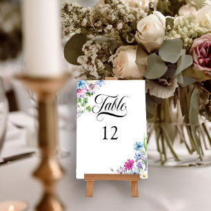 Numeração De Mesa Jardim de Flores Silvestres Casamento Floral Elega