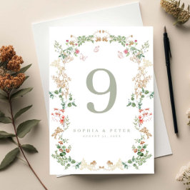 Numeração De Mesa Jardim de Flores Silvestres Elegantes Número de Me