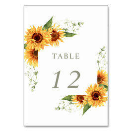 Numeração De Mesa Jardim de Girassóis Elegantes para Casamento Flora