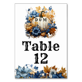 Numeração De Mesa Jardim de Queda Elegante de Pumpkin Branco