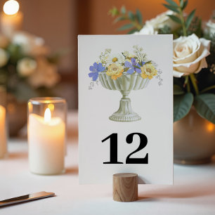 Numeração De Mesa Jardim Romântico Toscano com Urna Floral para Casa