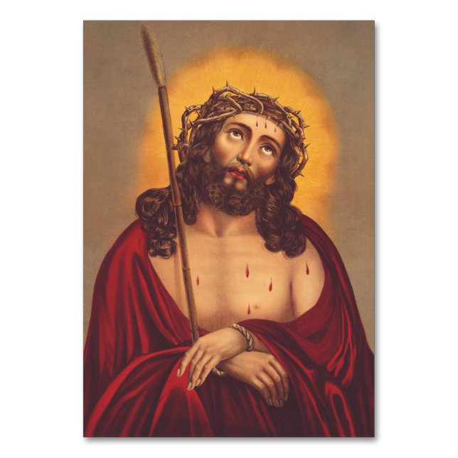 Numeração De Mesa Jesus Coroado de Espinhos Arte Dolorosa (Frente)