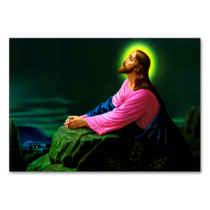 Numeração De Mesa Jesus Orando Poster católico Greetingscard