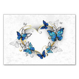 Numeração De Mesa Jewelry Heart with Butterflies Morpho