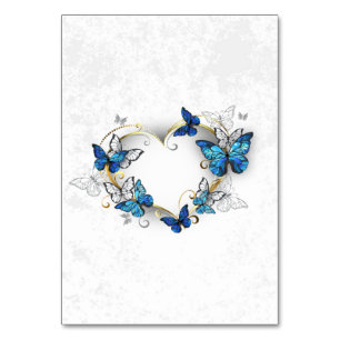 Numeração De Mesa Jewelry Heart with Butterflies Morpho