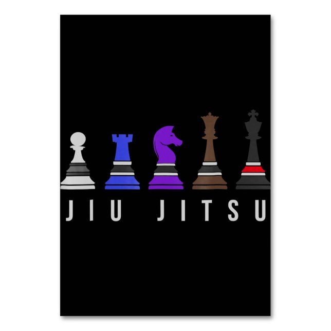 Numeração De Mesa jiu jitsu treinando xadrez, presente bjj com texto (Frente)
