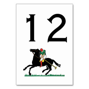 Numeração De Mesa Jogador de Polo Antigo em Pônei