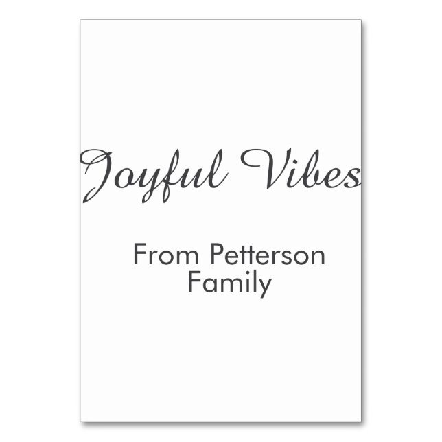 Numeração De Mesa Joyful Vibes red Christmas add family name date  (Frente)