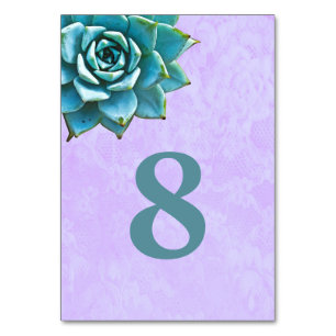 Numeração De Mesa Lace de Lavanda de Aquarela Suculta