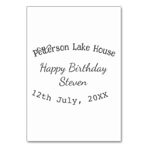 Numeração De Mesa Lago House feliz aniversário de aniversário adicio
