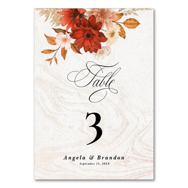 Numeração De Mesa Laranja Queimado Rústico Terracota Casamento Elega (Frente)