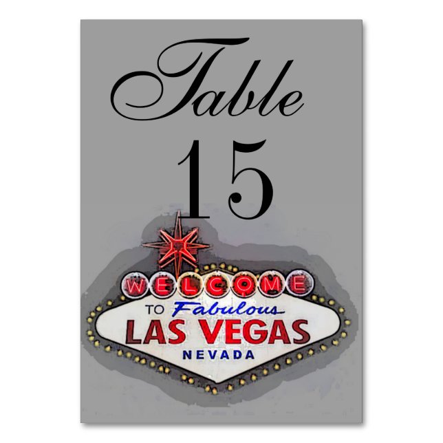 Numeração De Mesa Las Vegas Sinal Cinza Silver (Frente)