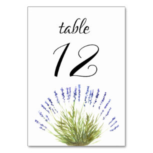 Numeração De Mesa Lavanda Aquarela Floral Purple Flowers Casamento
