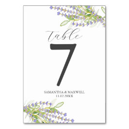 Numeração De Mesa Lavanda Botânica Número da Tabela Casada