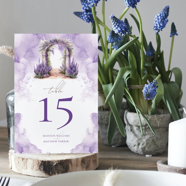Numeração De Mesa Lavanda de Casamento de Jardim Personalizada (Criador carregado)