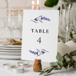 Numeração De Mesa Lavanda Floral Elegante