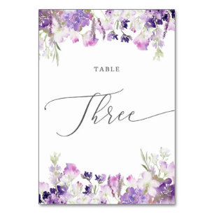 Numeração De Mesa Lavanda floral Três