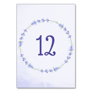 Numeração De Mesa Lavanda Floral Wreath Watercolor Table