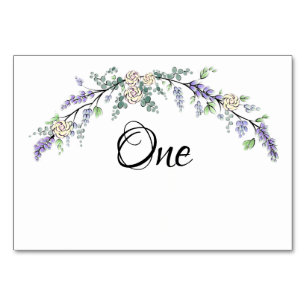 Numeração De Mesa Lavanda Marfim Rosa e Eucalipto