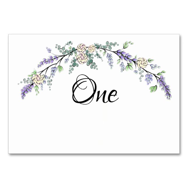 Numeração De Mesa Lavanda Marfim Rosa e Eucalipto (Frente)