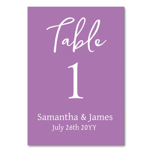 Numeração De Mesa Lavanda Modern Elegance Wedding (Verso)