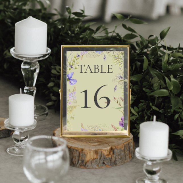 Numeração De Mesa Lavanda russa e Sage Wildflower Casamento Sage (Criador carregado)