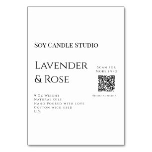 Numeração De Mesa Lavanda soy candela com rosa adicione q r código t