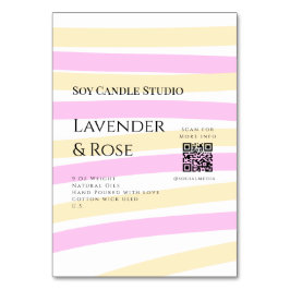 Numeração De Mesa Lavanda soy candela com rosa adicione q r código t