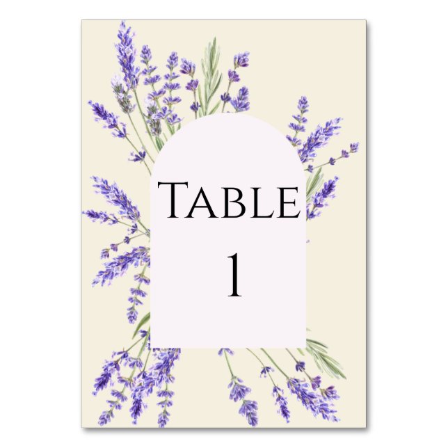 Numeração De Mesa Lavender and Ivory Regency Table Number (Frente)