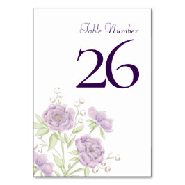Numeração De Mesa Lavender Purple Rose Wedding