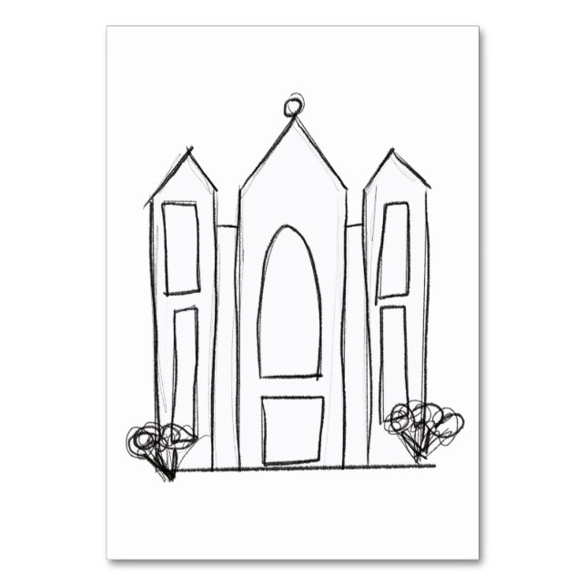 Numeração De Mesa LDS Salt Lake City Temple simples mormon moderno (Frente)